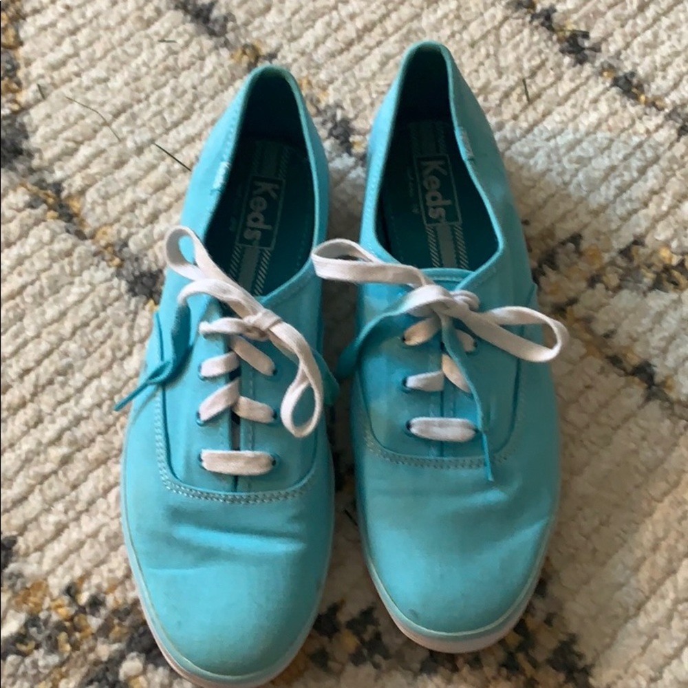 Blue Keds shoes.